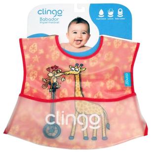 Babador Impermeável Girafas e Macaquinhos Clingo C0161