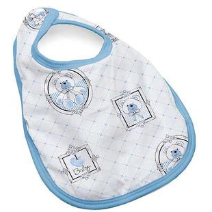 Babador Tecebem Baby Impermeável George Estampado com Botão e Viés Kinder Azul