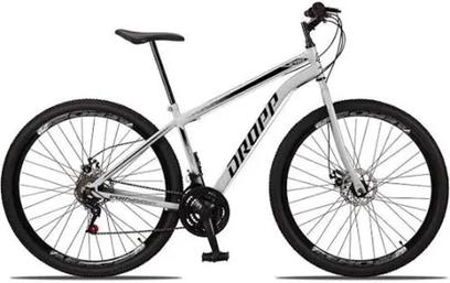 Bicicleta 29 Aço 21 Marchas Freio A Disco Branco+Preto - Drop