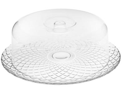 Boleira de Vidro Redonda com Tampa Plástico - Ruvolo New Gourmet Bali 32,5cm