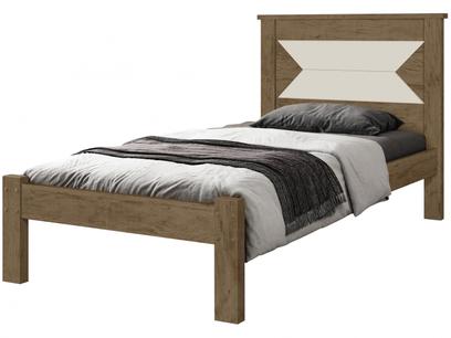 Cama de Solteiro Barreto Lonçarcci Elô - Castanho e Off White