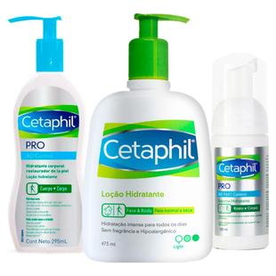 Cetaphil Kit Hidratante Facial + Espuma de Limpeza + Loção Hidratante