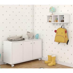 Conjunto para Quarto Infantil BKI 09 com Balcão 2 Portas e C - Brv Branco