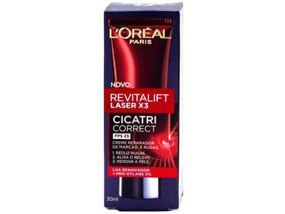 Creme Facial Anti-Idade Revitalift Laser X3 – Loreal Paris Cicatri Correct FPS 25 30ml