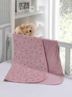 Cueiro de Bebe Duplo Kinder Estampado Carmel Rosa - Tecebem