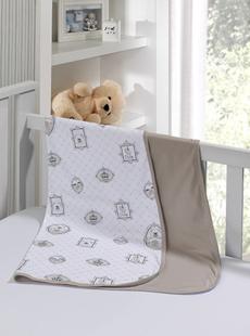 Cueiro de Bebe Duplo Kinder Estampado Lauren Bege - Tecebem