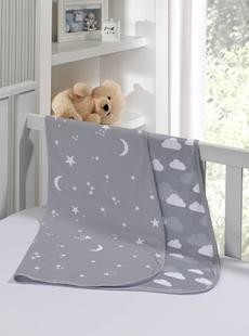 Cueiro de Bebe Duplo Kinder Estampado Luar Cinza - Tecebem