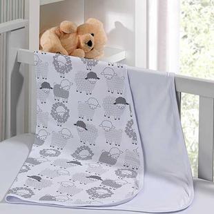 Cueiro Duplo Tecebem Baby Carneirinhos Malha Estampado kinder Branco
