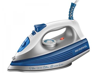 Ferro de Passar Roupa a Vapor Mondial - FVN-01-BL Branco e Azul