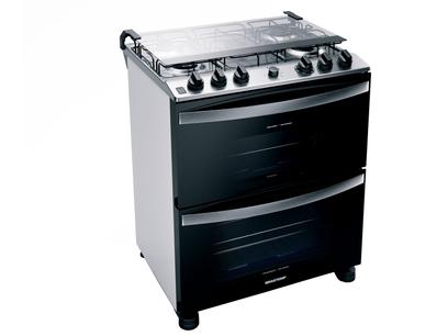 Fogão 5 Bocas Brastemp Branco Forno Duplo – Acendimento Automático BFD5 NCBRNA