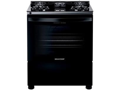Fogão 5 Bocas Inox Brastemp Preto Acendimento Automático BFS5VCE