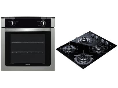Forno a Gás de Embutir Consul Grill Autolimpante - com Timer + Cooktop 4 Bocas Acendimento Automático