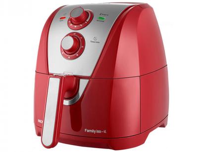 Fritadeira Elétrica sem Óleo/Air Fryer Mondial - Family AFN-40-RI Vermelha e Inox 4L com Timer