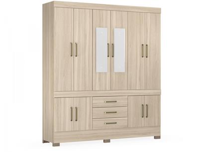 Guarda-roupa Casal com Espelho 10 Portas – 3 Gavetas Demobile Nantes – Avena Touch