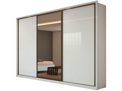 Guarda-roupa Casal Modulado com Espelho - 3 Portas de Correr 6 Gavetas Móveis Lopas Spazio