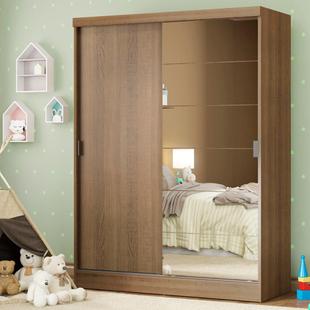 Guarda-Roupa Infantil Madesa Nick 2 Portas de Correr com Espelho - Rustic Rustic