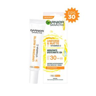 Protetor Hidratante Facial Garnier Uniform&Matte Vitamina C FPS 30 - Garnier Skin