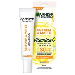 Protetor Hidratante Facial Garnier Uniform&Matte Vitamina C FPS 30 - Garnier Skin