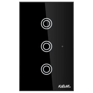 Interruptor KaBuM! Smart, Bivolt, 3 Botões, Preto, 15A, 50/60Hz, Smart Home