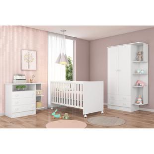 Jogo De Quarto Completo 3 Peças Branco Qmovi
