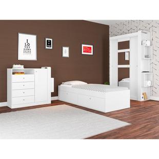 Jogo De Quarto Juvenil 3 Peças Branco Tókio Art In Móveis