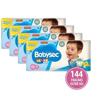 Kit 144 Fraldas Babysec Galinha Pintadinha Ultrasec Xg