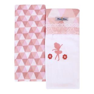 Kit 2 Cueiros Minasrey Muito Mimo 100% Algodão Rosa
