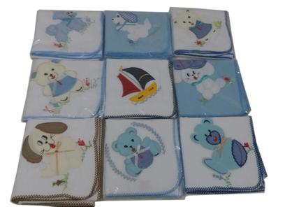 Kit 7 cueiro flanelado bordado 80x80cm para menino - Dugu