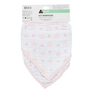 Kit Babador Bandana Rosa com 2 Peças - A/BABY