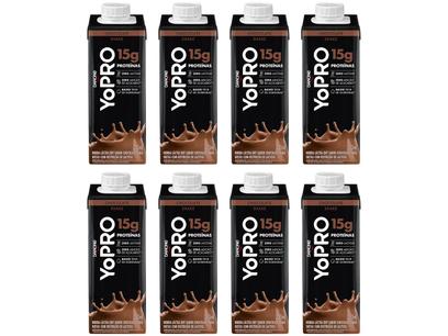 Kit Bebida Láctea YoPRO Chocolate Sem Lactose - Zero Açúcar 250ml 8 Unidades