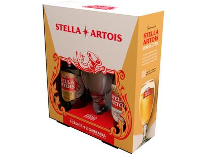 Kit Cerveja Stella Artois Sem Glúten 2 Unidades - 330ml Cada com 1 Cálice