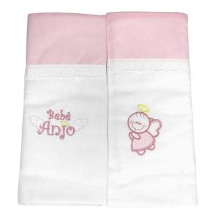 Kit Cueiros 2 Unidades 80x80cm Rosa - Bebê Anjo - Minasrey