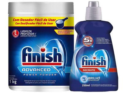 Kit Detergente em Pó para Lava-Louças Finish - 1kg + Secante para Lava-louças 250ml