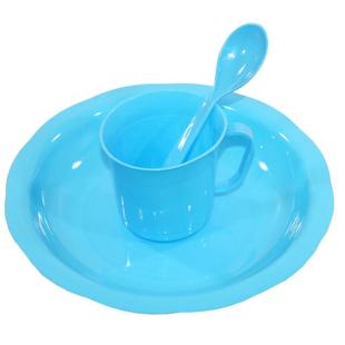 Kit escolar prato com copo e colher - ercaplast