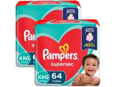 Kit Fralda Pampers Supersec Noturno – Tam. XXG + de 14kg 128 Unidades