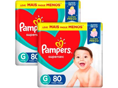 Kit Fralda Pampers Supersec Tam. G – 9 a 13kg 160 Unidades