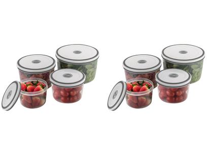 Kit Jogo de Potes de Plástico Hermético – Electrolux com Tampa Redondo A15405201 8 Peças