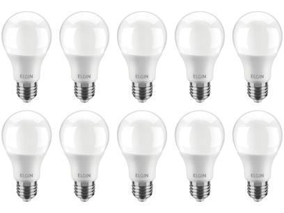 Kit Lâmpadas LED 10 Unidades Branca E27 9W - 6500K Elgin Bulbo A60