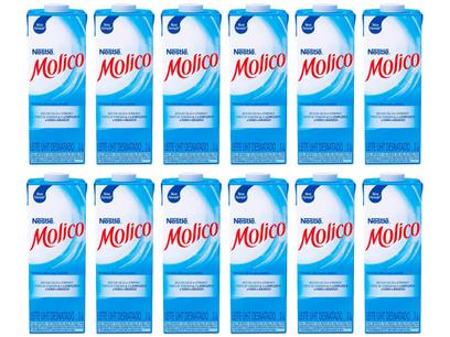 Kit Leite Desnatado Molico 1L 12 Unidades