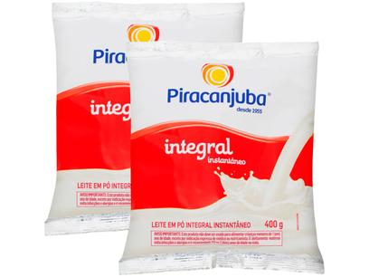 Kit Leite em Pó de Vaca Integral Piracanjuba - Instantâneo 400g 2 Unidades