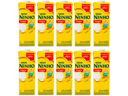 Kit Leite Integral UHT Ninho 1L 10 Unidades