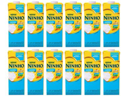Kit Leite Semidesnatado UHT Ninho Levinho 1L - 12 Unidades