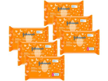 Kit Lenço Umedecido Johnsons Baby – Limpeza e Suavidade 6 Pacotes com 44 Unidades Cada