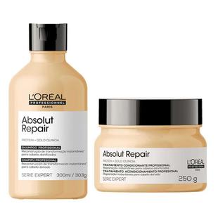 LOréal Professionnel Absolut Repair Gold Quinoa + Protein Kit - Shampoo + Máscara - L'Oréal Professionnel