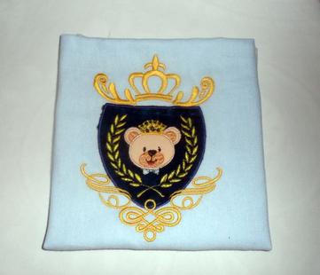 Manta Cueiro Bordado Urso Brasão - Mdr little
