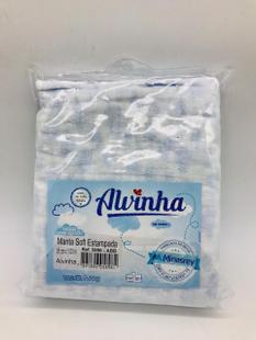 Manta Soft Nuvem Azul Bebe Estampa Alvinha - Minasrey Ref 5898