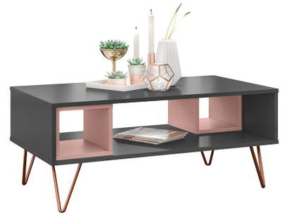 Mesa de Centro de Madeira Retrô Metal Dallas – Olivar Móveis