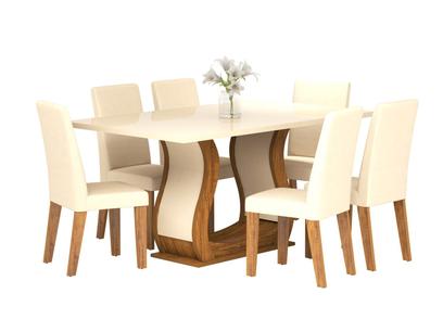 Mesa de Jantar 6 Cadeiras Retangular Viero - Valência