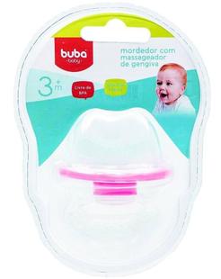 Mordedor com massageador de gengiva - rosa - 6757 - Buba