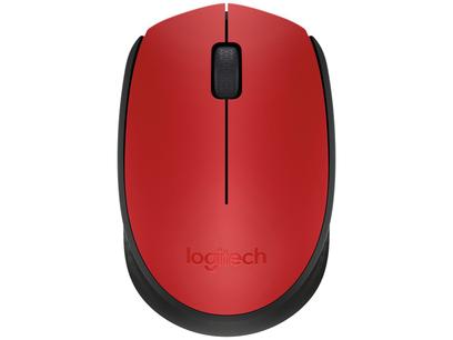 Mouse sem Fio Logitech Óptico 1000DPI M170 – 3 Botões Vermelho